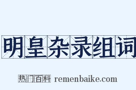 明皇杂录组词是什么意思的图片